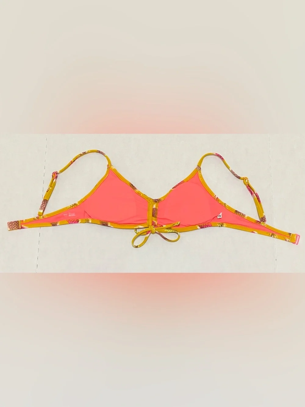 Aerie Womens S Yellow Pineapple Bikini Top Boho Y2K Beach Preppy Swimwear